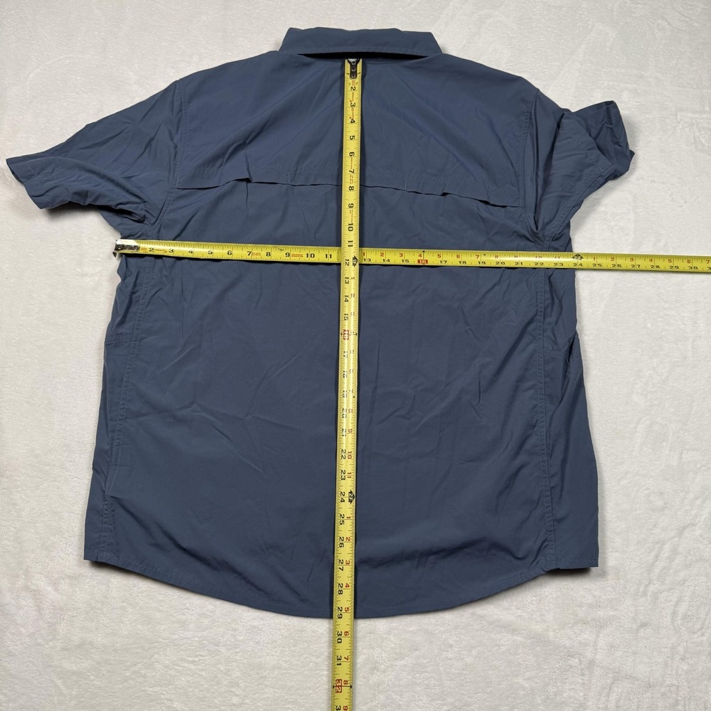 REI Co-op Shirt Mens XL Blue Nylon Short Sleeve Hiking Travel Outdoor Button Up - Picture 6 of 9